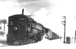 Southern Pacific AC class locomotive grinding its way through Truckee near the peak of the Sierra-Nevada grade