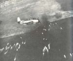 TBF over first wave landings in Leyte Gulf