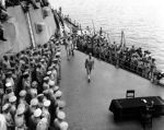 General Douglas MacArthur & Fleet Admiral  Chester Nimitz arrive.