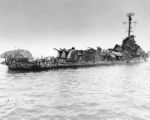 Mangled ships at Kerama Retto USS Aaron Ward