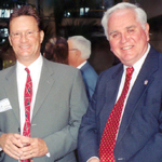 John J. Gobbell (right) with bestselling author T. Jefferson Parker (left).