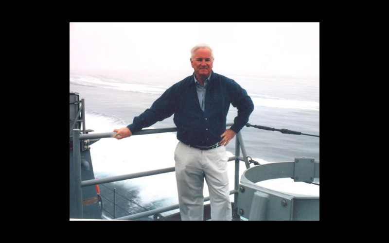 John at sea aboard USS Zephyr (PC 8). (Photo: John J. Gobbell, Jr.)